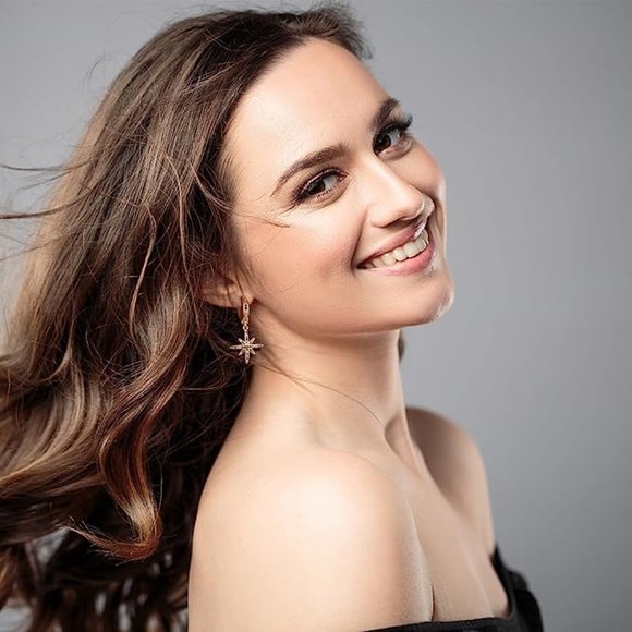 New Multicolor Stars Rhinestone Huggie Star Hoop Earrings Pave CZ Crystal Hoops - Picture 4 of 4